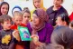 Asma Mustafa teaching children in Gaza