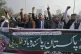 Members of Muslim Talba Mahaz Pakistan chant slogans at a de