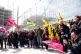 French unions members demonstrate at the start of the trial 