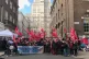 Members of the IWGB union protest outside University of Lond