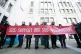 Protestors outside the Post Office Horizon IT inquiry at the