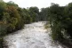 A general view of the fast flowing and swollen River Ure at 