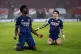 Bukayo Saka (left) celebrates scoring Arsenal’s second goa