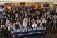 FBU members stand with Miguel Roldan (centre), a Spanish fir