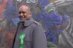 Green Party hopeful Shahrar Ali beside the Battle of Cable S