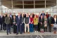 Tata steelworkers on the steps of the Senedd with Welsh Labo
