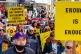 Protesters demonstrating against fracking at the Tory Party 