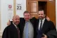 Claus-Peter Reisch (centre) with his lawyers outside the Cou