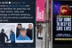 Scottish Tory MSP Liz Smith's tweet (left) and signs in Glas