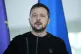 Ukraine's president Volodymyr Zelenskyy talks to the media a