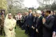 Prime Minister Sheikh Hasina, left, arrives to address a pre