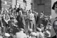 (L to R) Harry Pollitt addresses workers in Whitehall, Londo