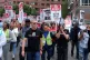 Women protest outside Laganside courts in Belfast today