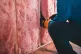 Insulation being installed in a house