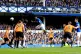 Everton’s Yerry Mina heads the ball towards Wolves’s goa