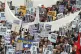VIBRANT: Anti-war demonstrators make their way down to picca