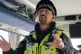 Police enter the coach on its way to Manchester after forcin