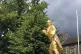 PEOPLE’S CHAMPION: Lorraine Douglas next to the statue of 